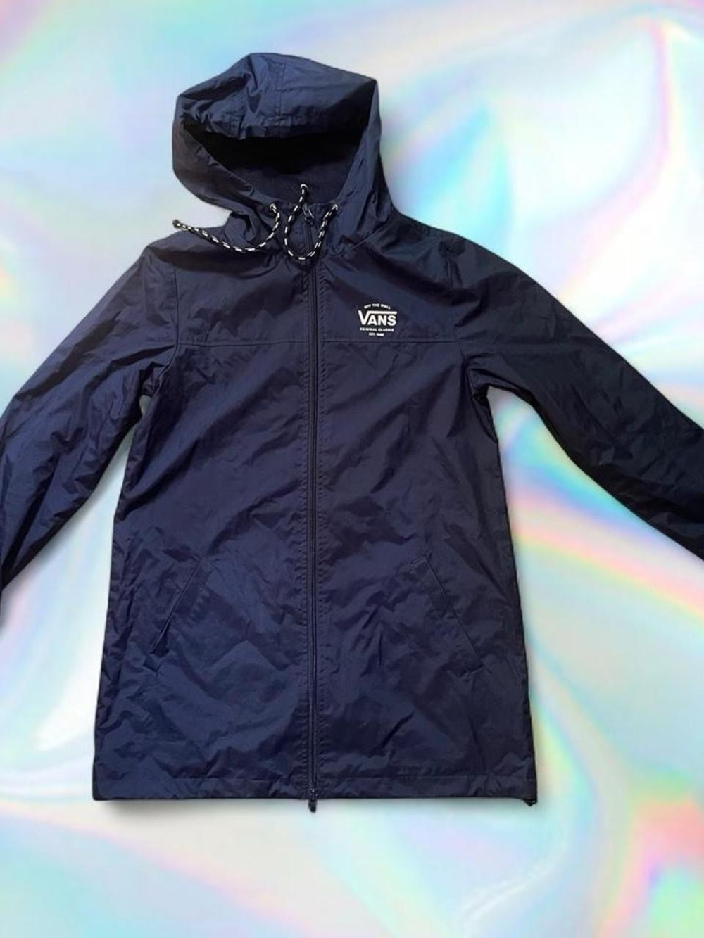 Vans Navy Hooded Windbreaker with Logo